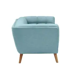 Canapé Carmen Maisons du Monde, 3 places droit fixe, coloris bleu clair, photo 2