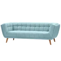 Canapé Carmen Maisons du Monde, 3 places droit fixe, coloris bleu clair, photo 6
