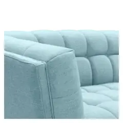 Canapé Carmen Maisons du Monde, 3 places droit fixe, coloris bleu clair, photo 7
