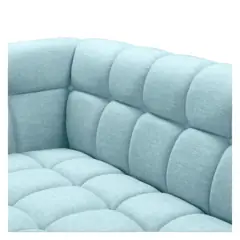 Canapé Carmen Maisons du Monde, 3 places droit fixe, coloris bleu clair, photo 8