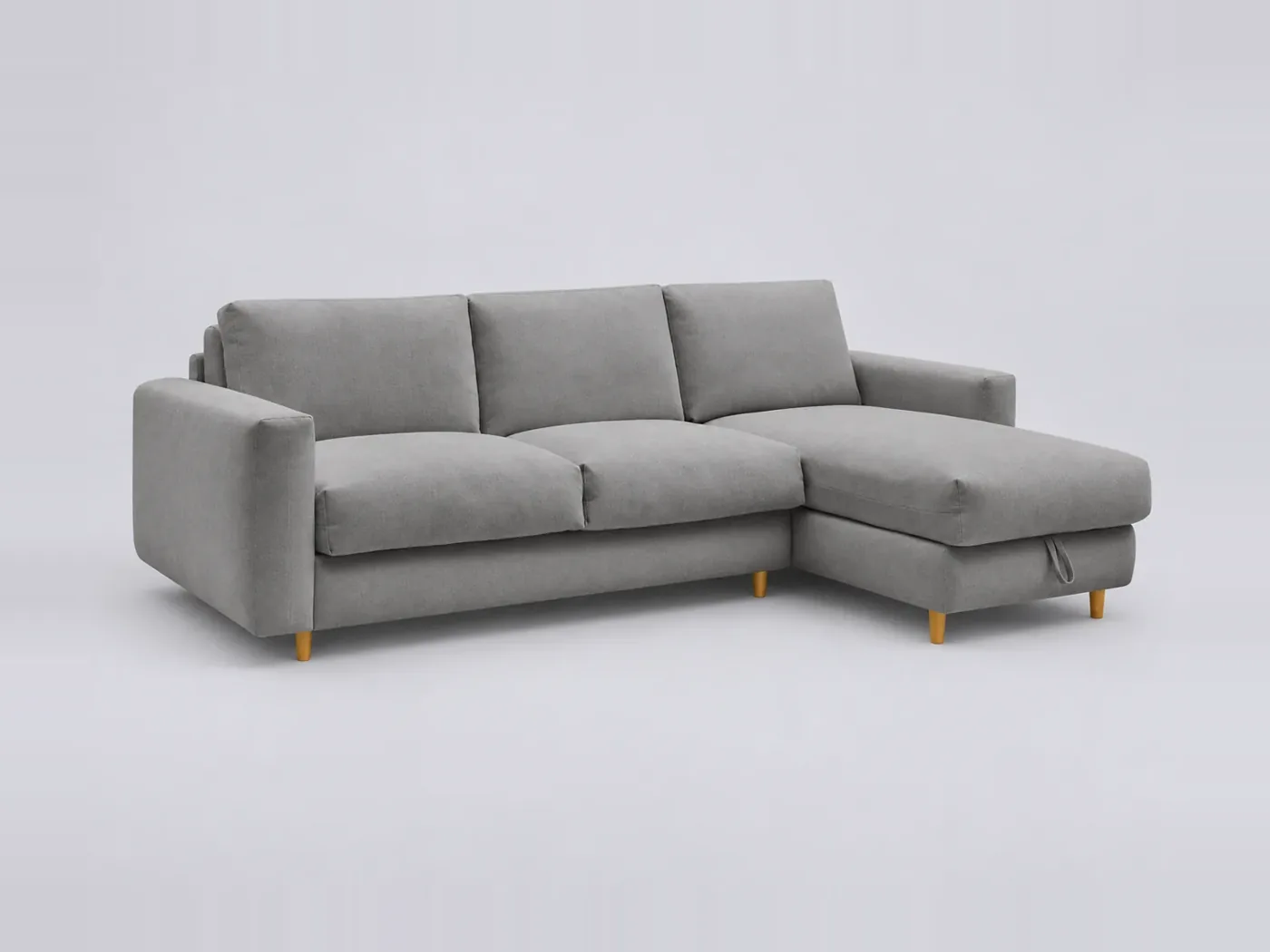 Canapé Cocoone Bobochic, 4 places d'angle convertible express couchage 160x200, tissu lisse, coloris gris foncé