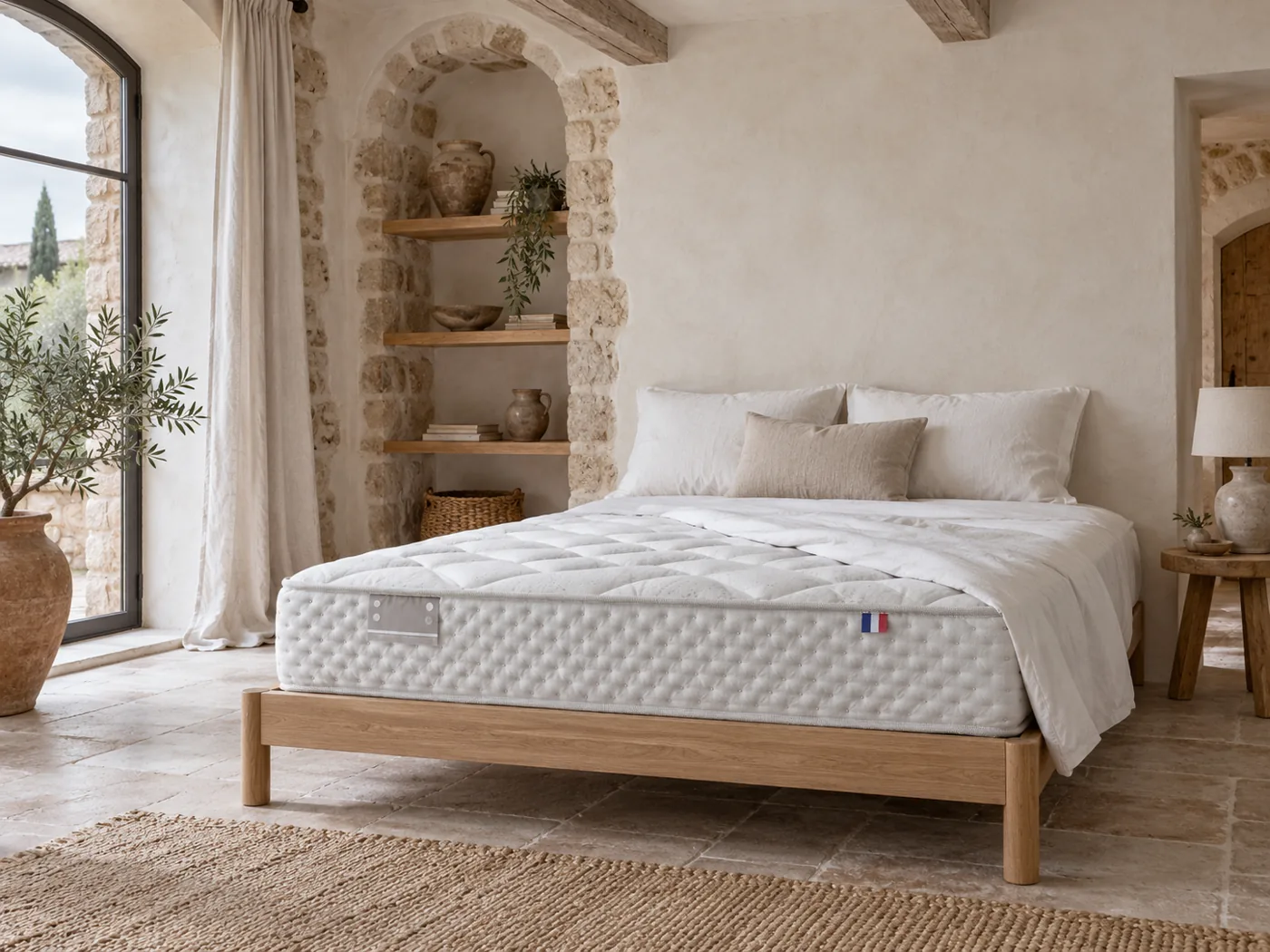 Matelas 651 ressorts ensachés 5 zones La Redoute en situation dans une chambre