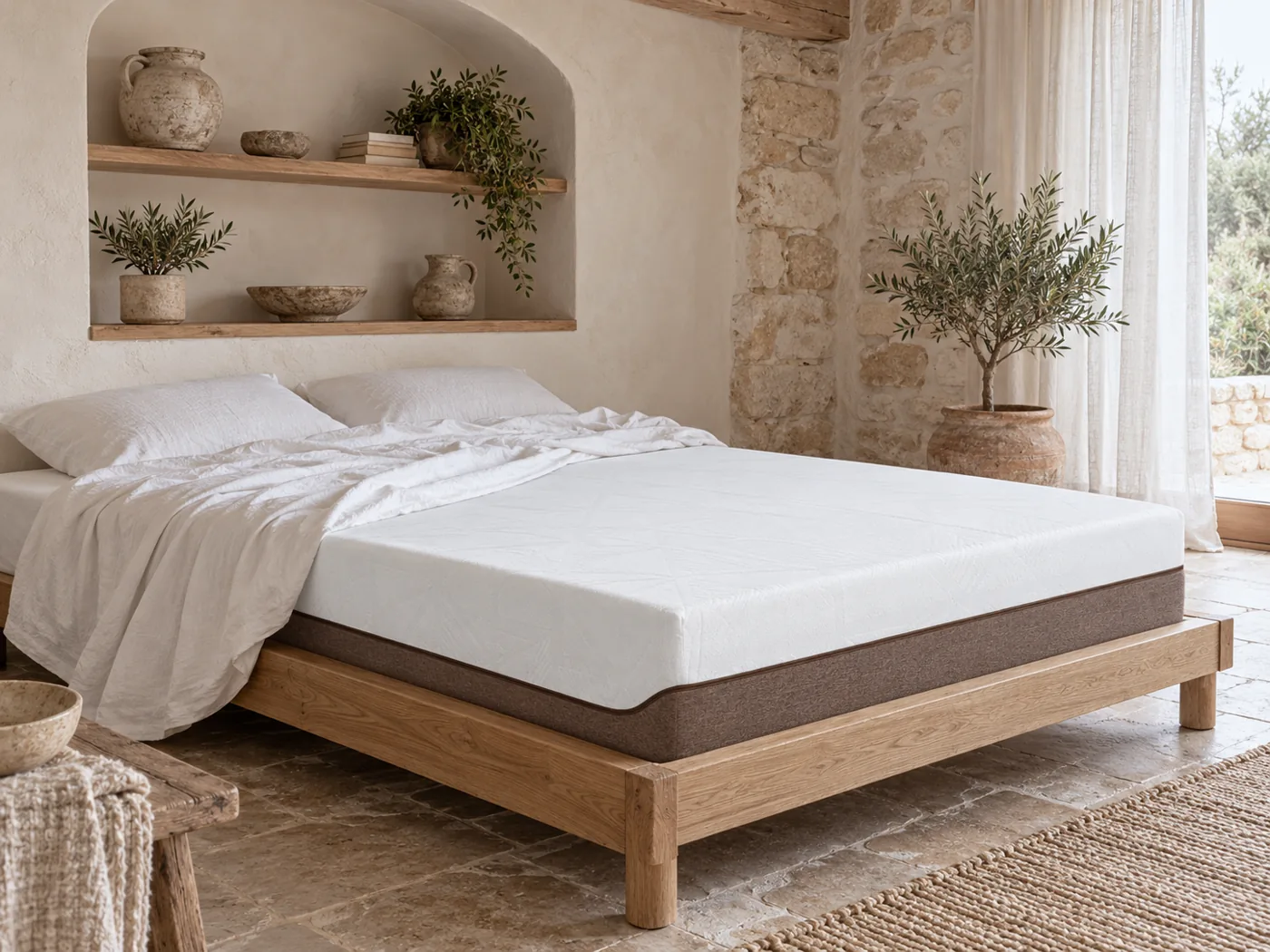 Matelas Hybride Maisons du Monde en situation dans une chambre