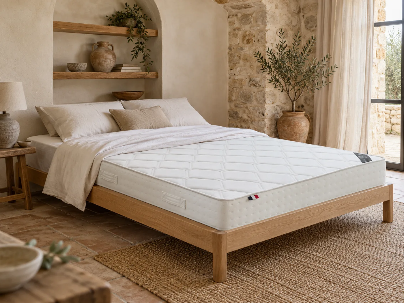 Matelas Mousse HR 40 kg/m³ très ferme La Redoute en situation dans une chambre
