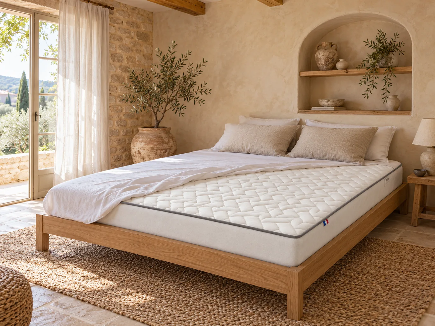 Matelas Mousse mi-ferme La Redoute en situation dans une chambre